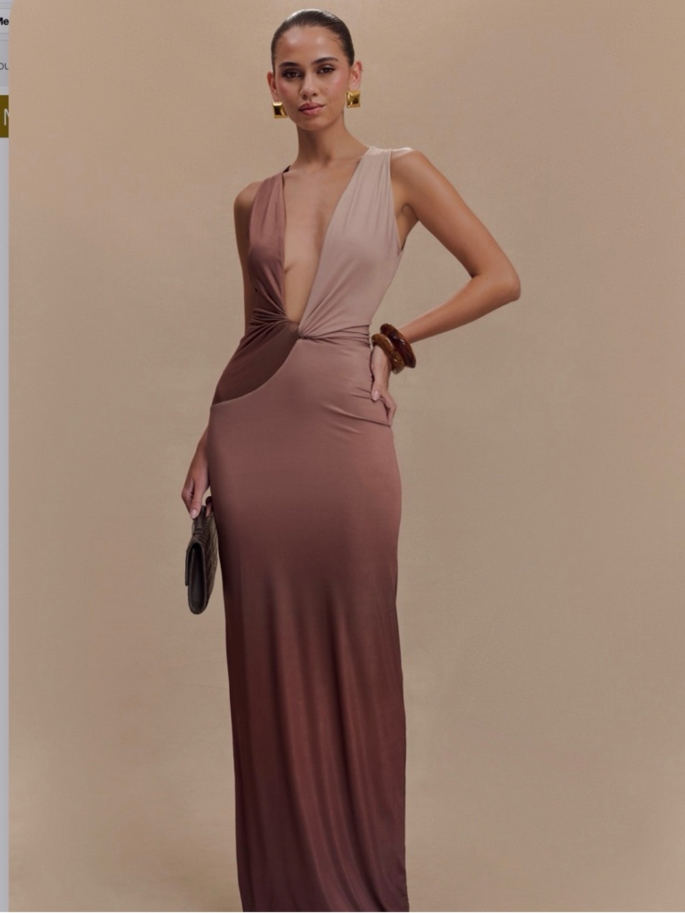 NWT Meshki Stella Mocha Ombre Maxi Dress size Xs
